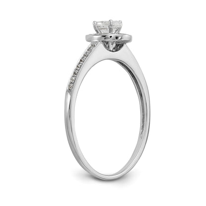 14K White Gold Diamond Oval CZ Oval Halo Engagement Ring