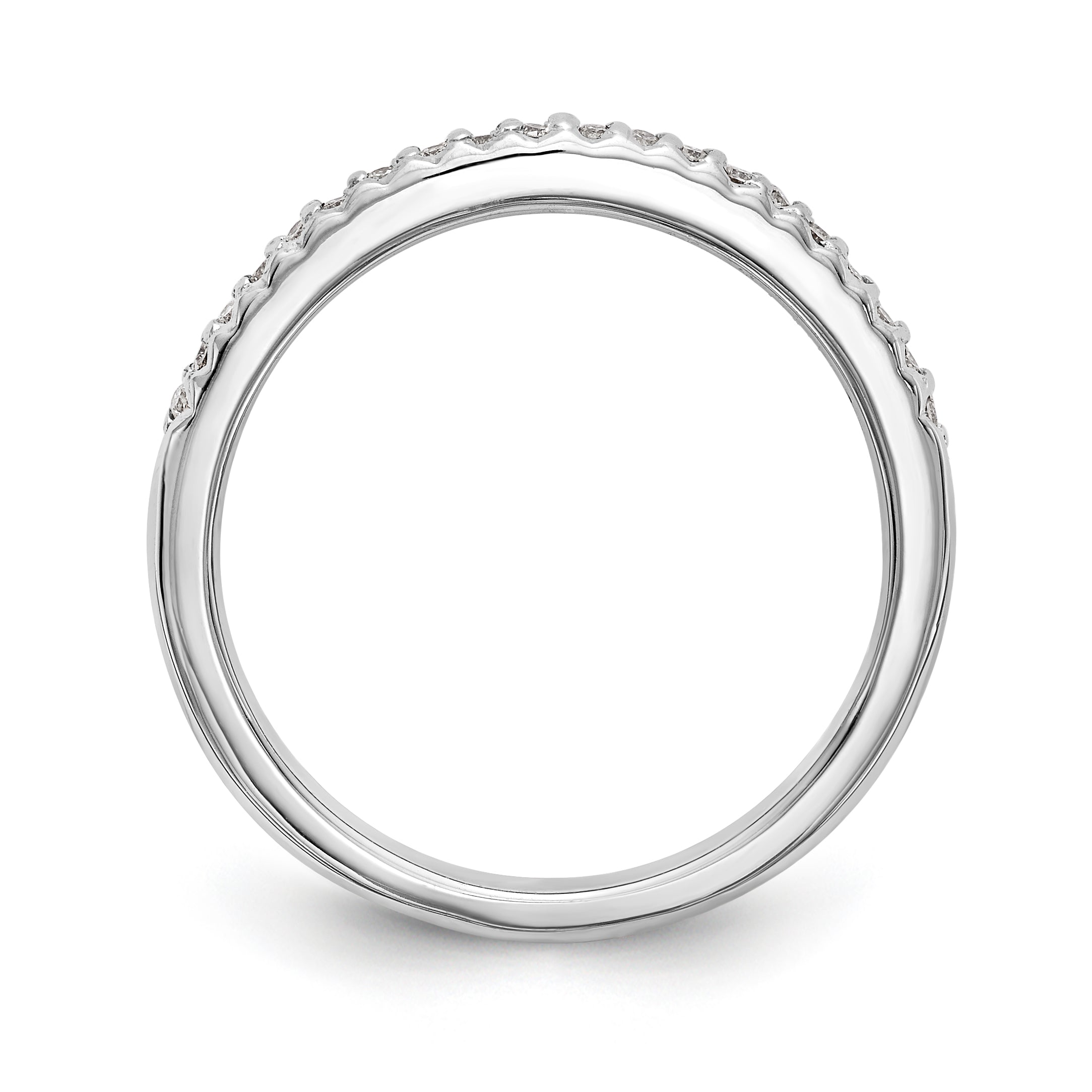 14K White Gold Diamond Wedding Band