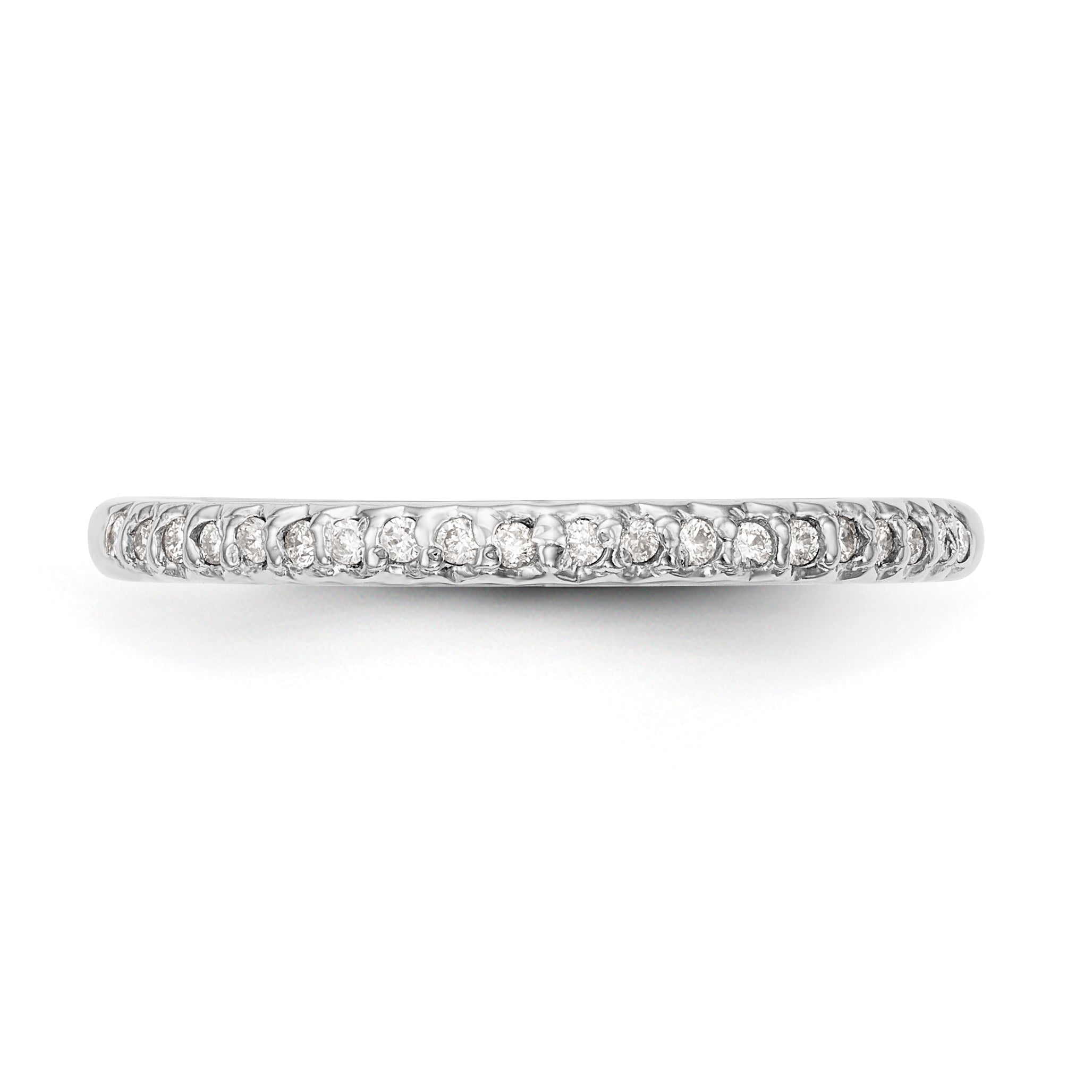 14K White Gold Diamond Wedding Band