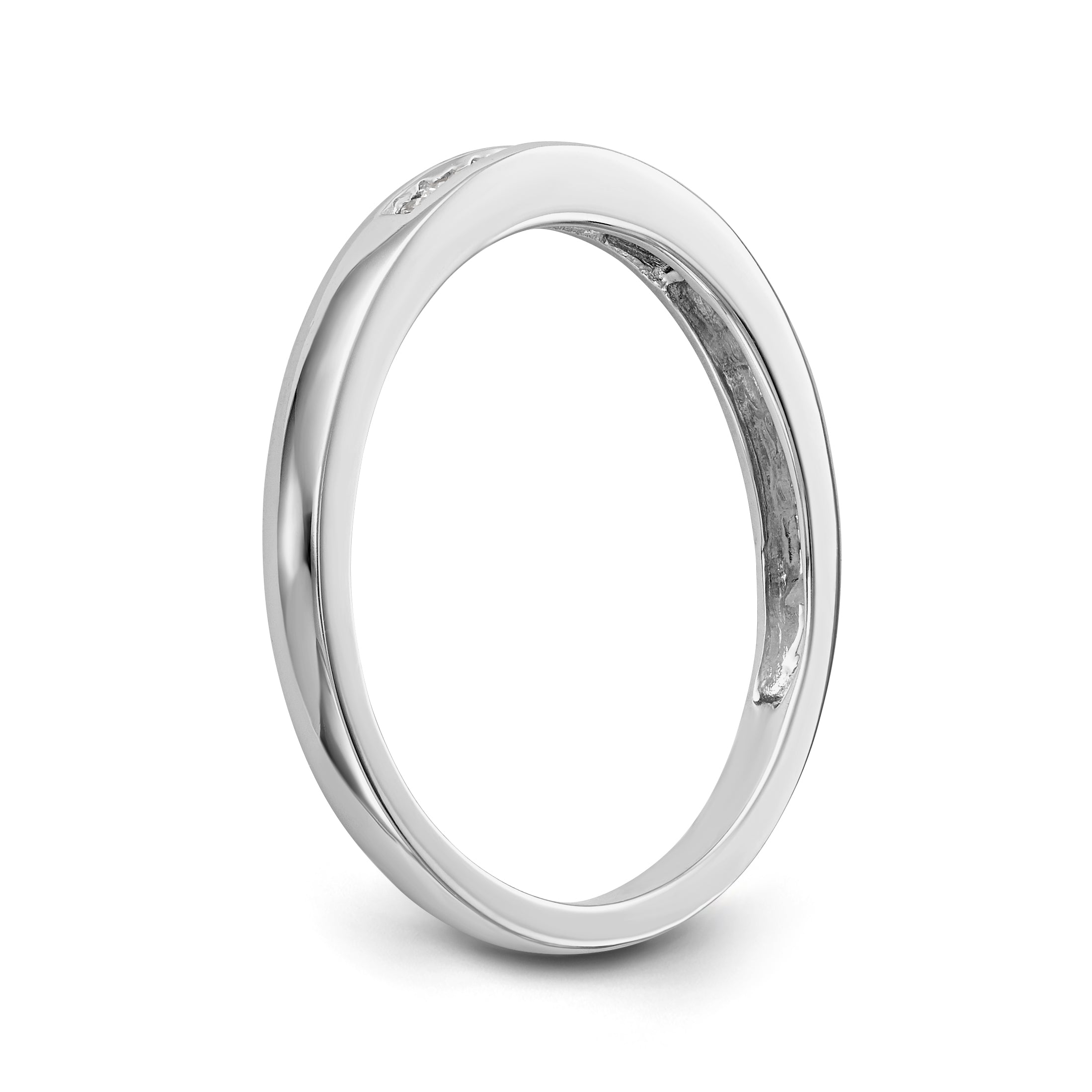14K White Gold Diamond Wedding Band