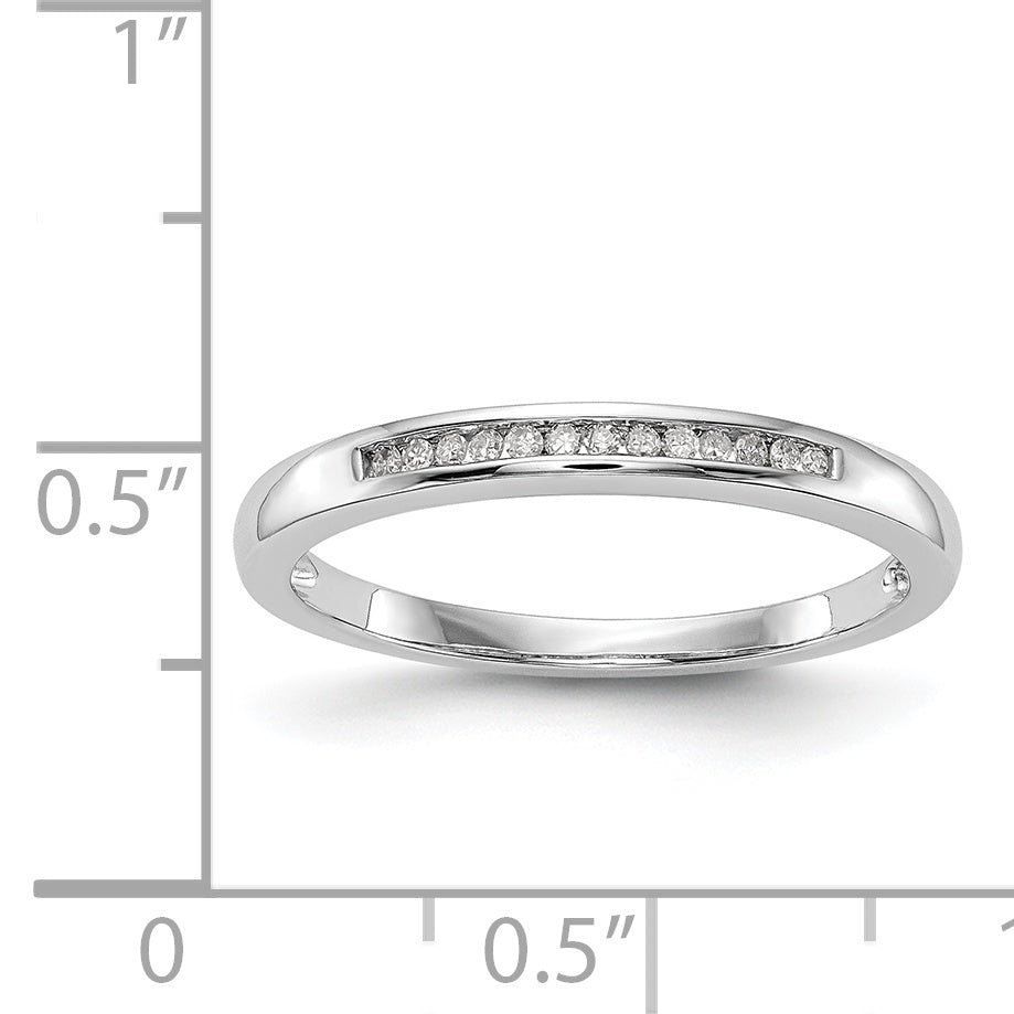 14K White Gold Diamond Wedding Band