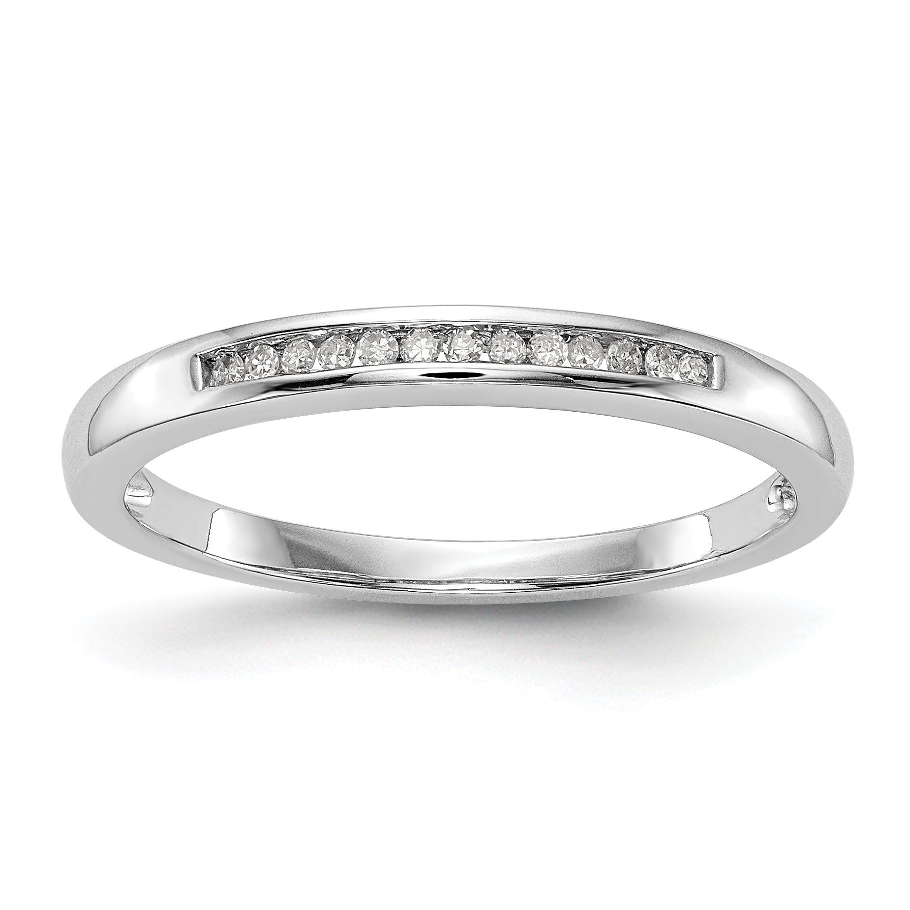 14K White Gold Diamond Wedding Band