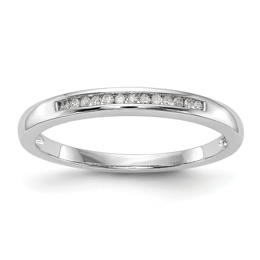 14K White Gold Diamond Wedding Band