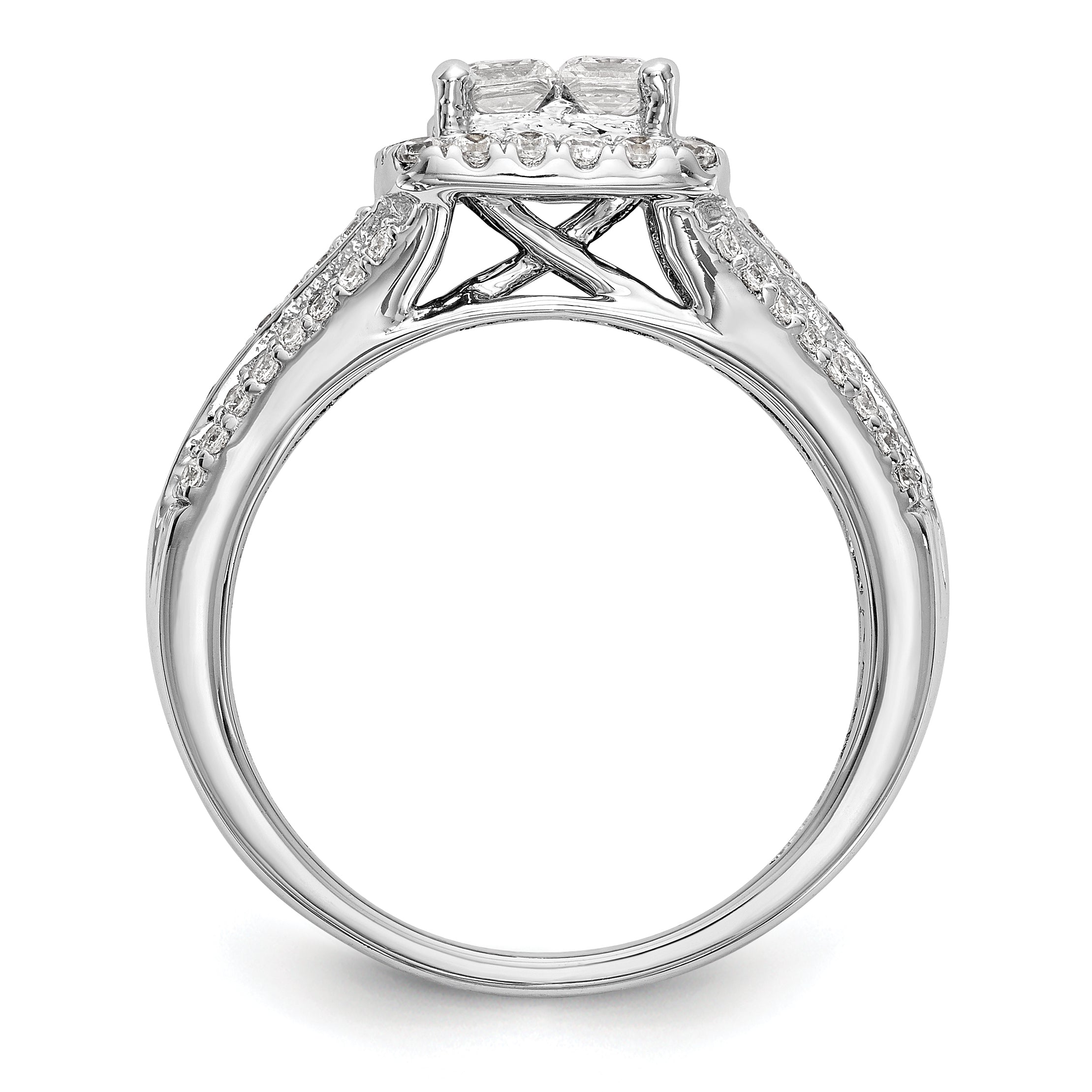 14K White Gold Diamond Wedding Band