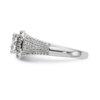14K White Gold Diamond Wedding Band