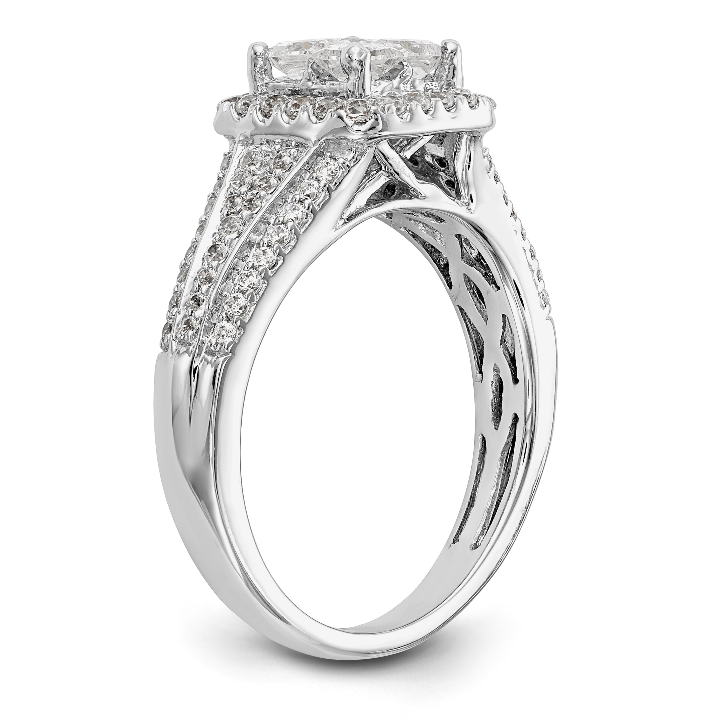 14K White Gold Diamond Wedding Band