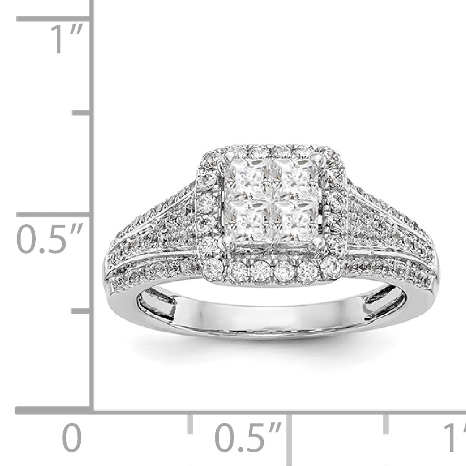 14K White Gold Diamond Wedding Band