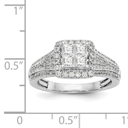 14K White Gold Diamond Wedding Band