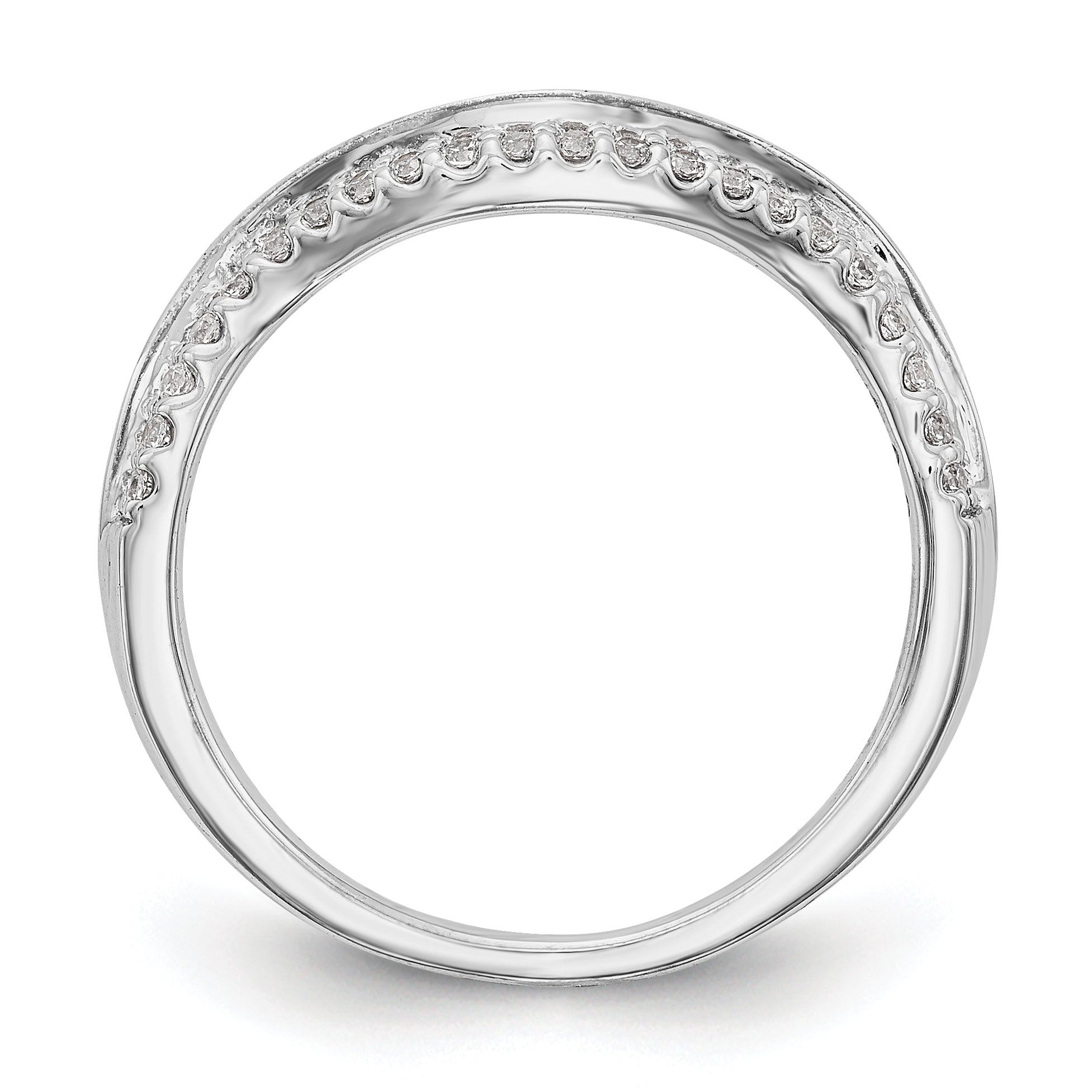 14k White Gold Diamond Wedding Band