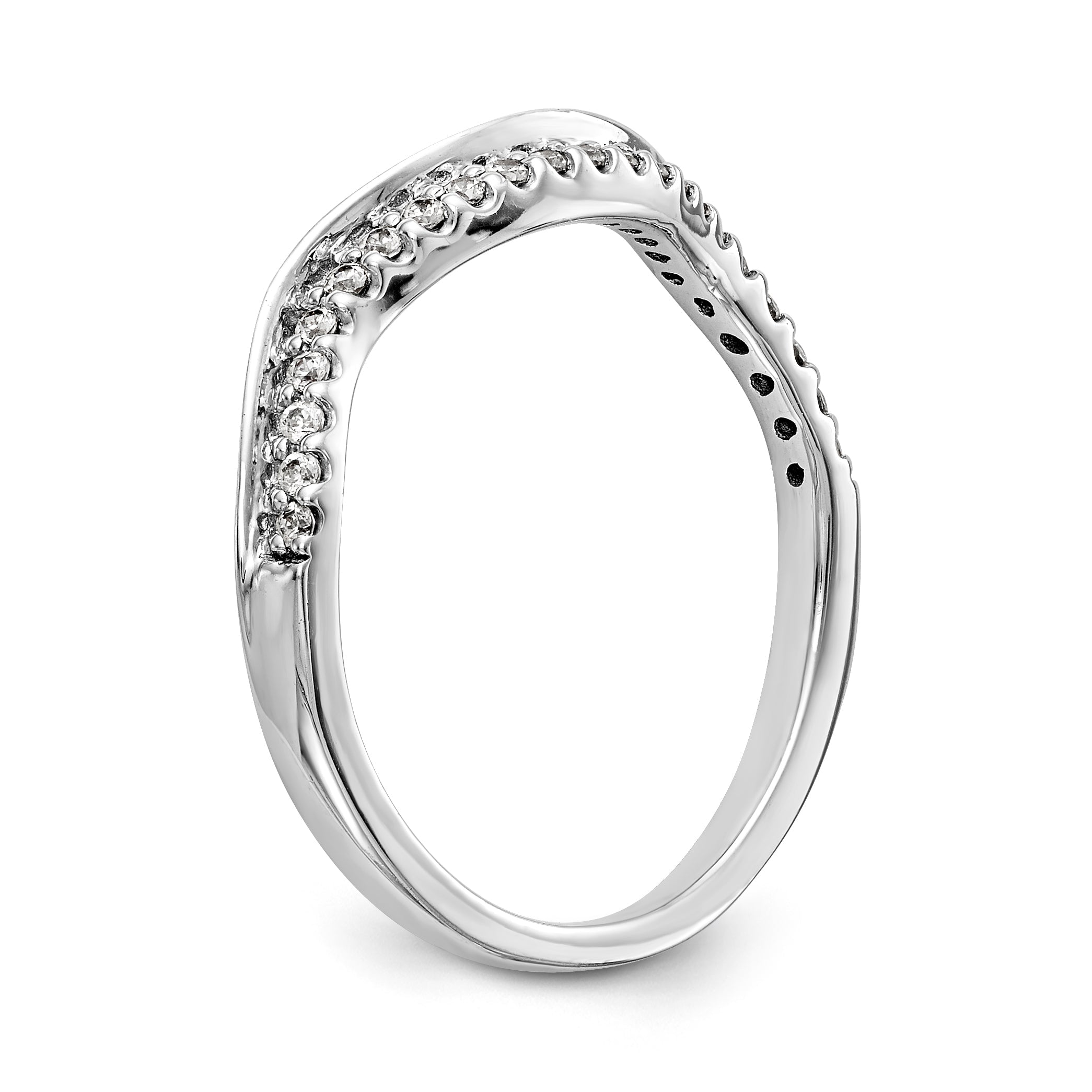 14k White Gold Diamond Wedding Band