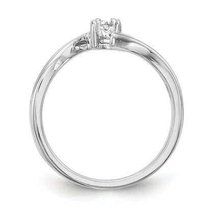 14k White Gold Diamond Round Complete By Pass Engagement Ring
