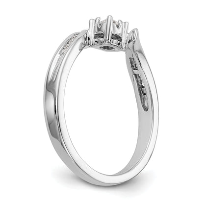 14k White Gold Diamond Round Complete By Pass Engagement Ring