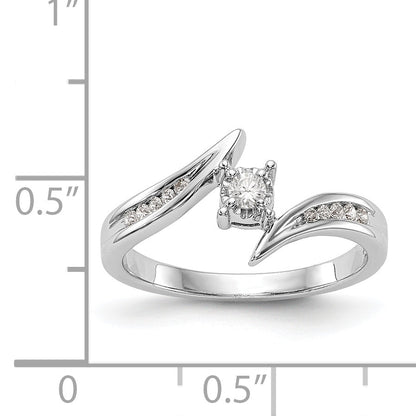 14k White Gold Diamond Round Complete By Pass Engagement Ring