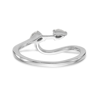 14k White Gold Pear Diamond Matching Wedding Band