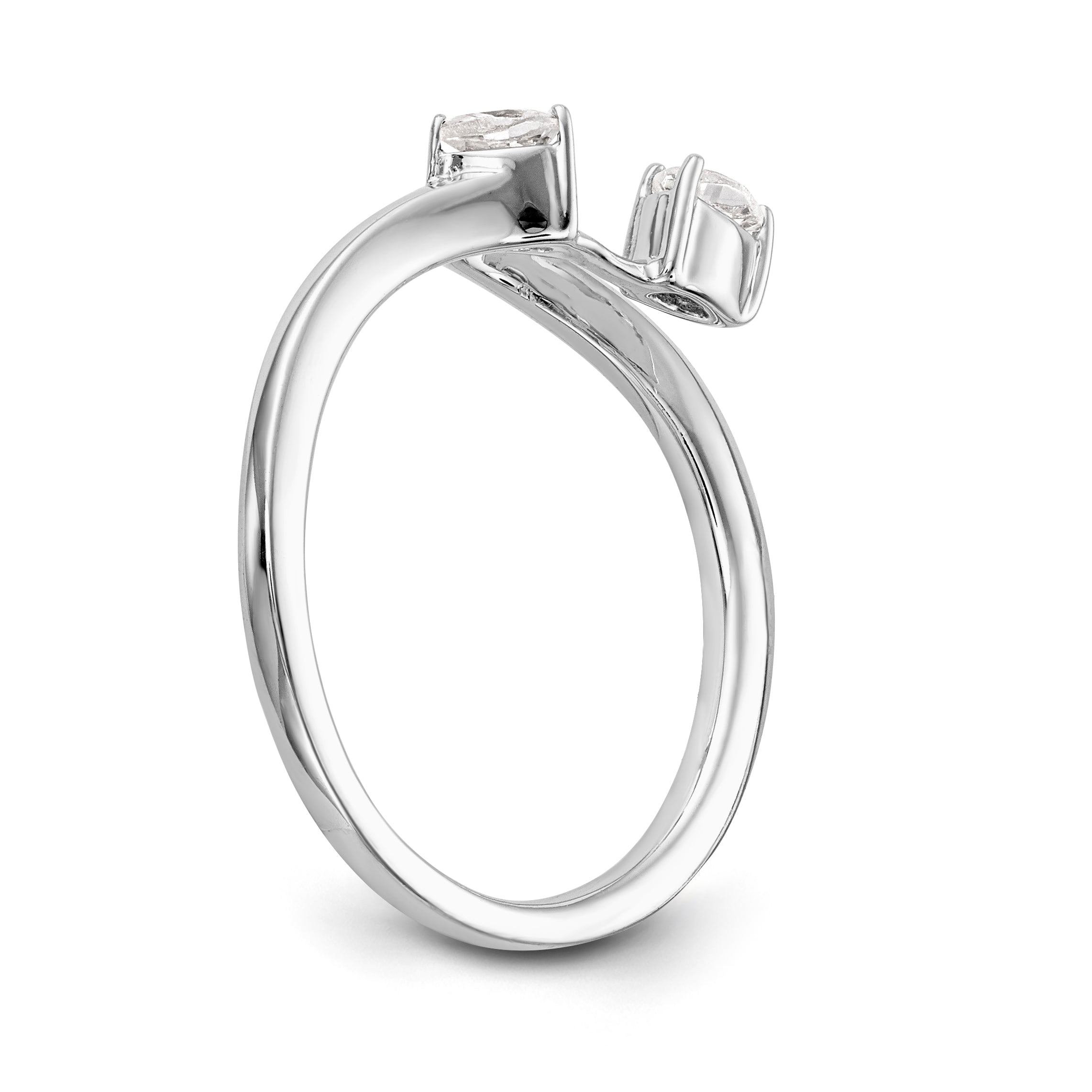 14k White Gold Pear Diamond Matching Wedding Band