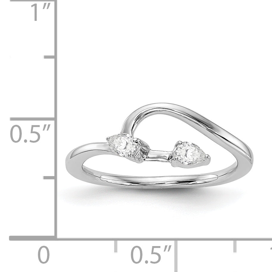 14k White Gold Pear Diamond Matching Wedding Band