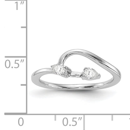 14k White Gold Pear Diamond Matching Wedding Band