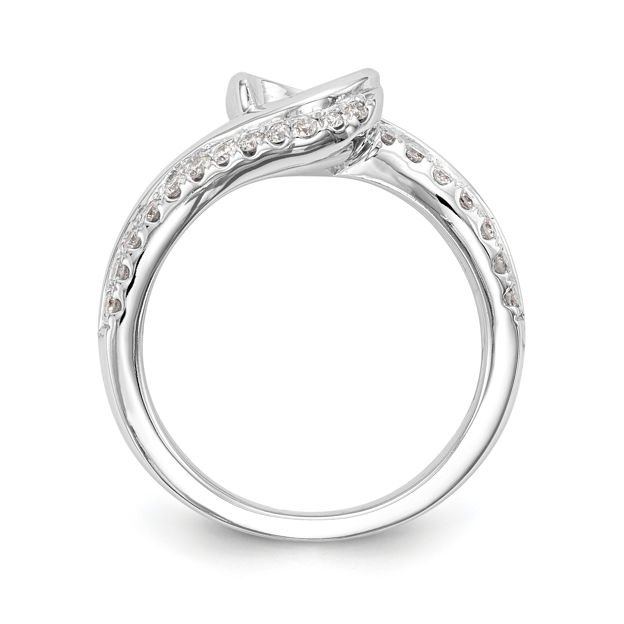 14k White Gold Simulated Diamond Engagement Ring