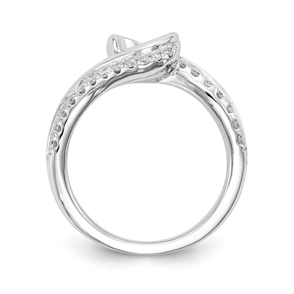 14k White Gold Simulated Diamond Engagement Ring
