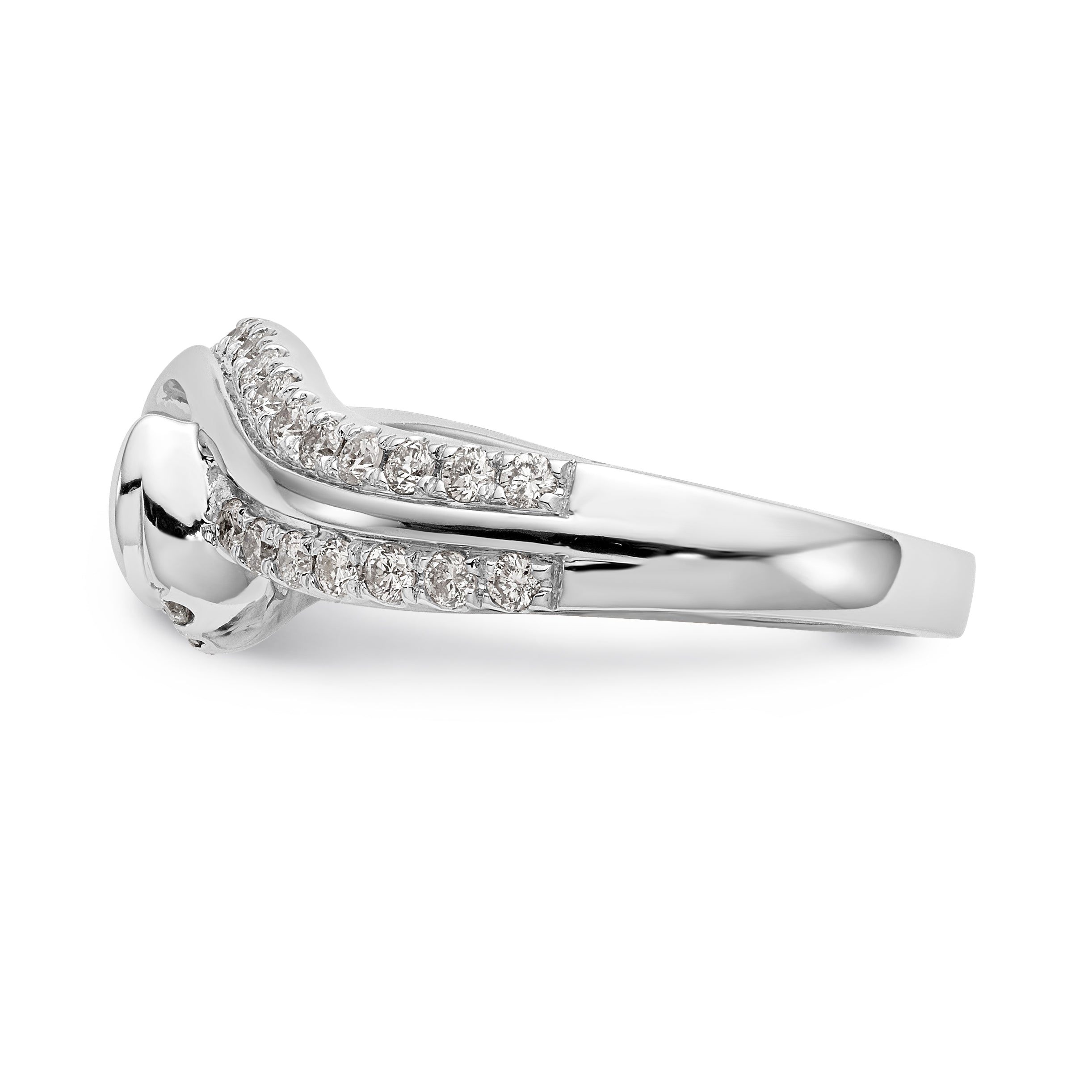14k White Gold Simulated Diamond Engagement Ring