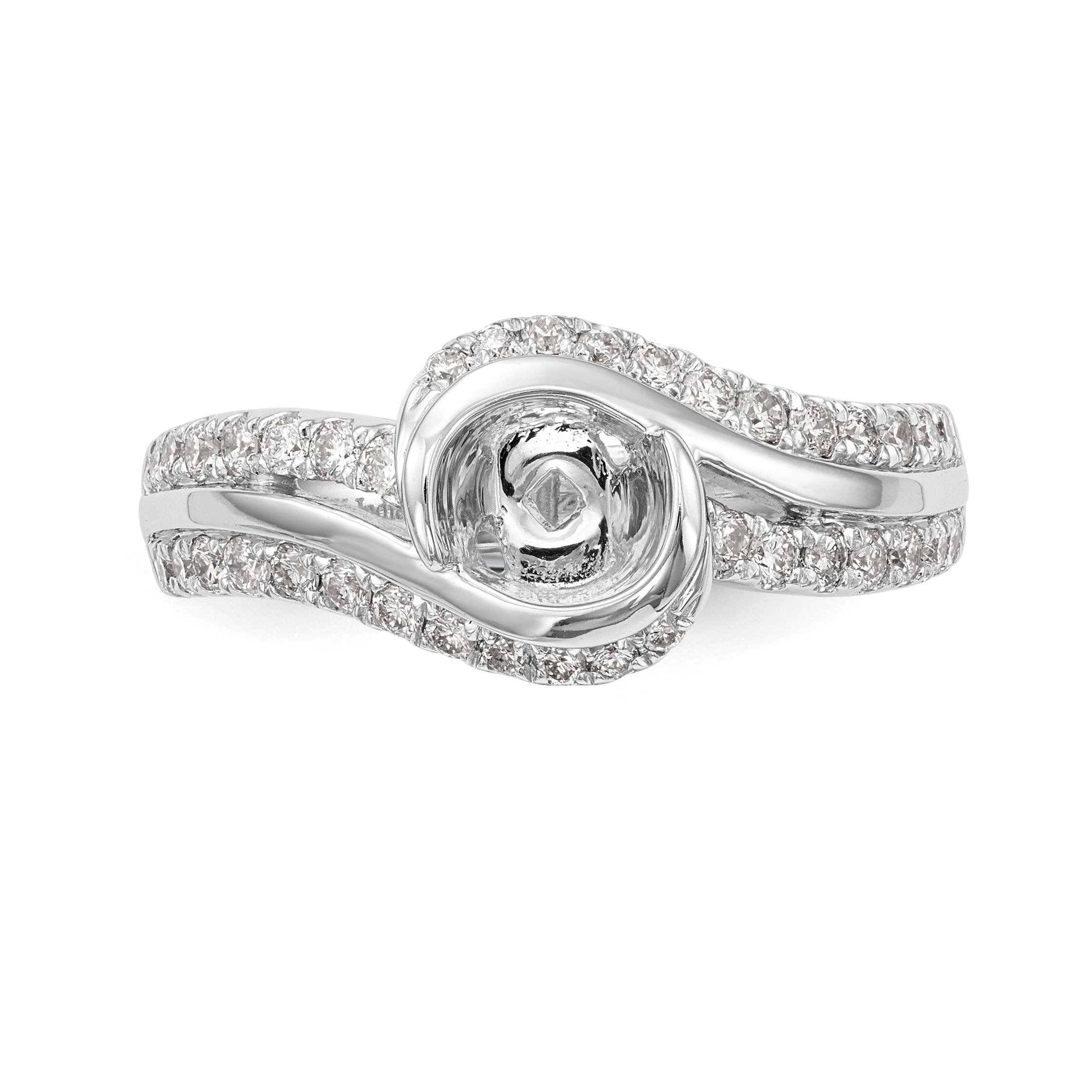 14k White Gold Simulated Diamond Engagement Ring