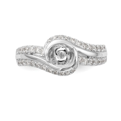 14k White Gold Simulated Diamond Engagement Ring