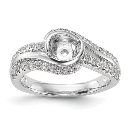 14k White Gold Simulated Diamond Engagement Ring