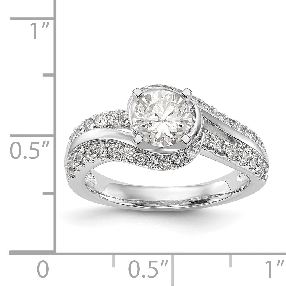 14k White Gold Simulated Diamond Engagement Ring