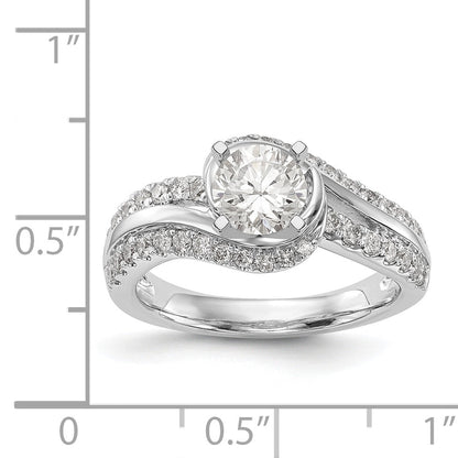 14k White Gold Simulated Diamond Engagement Ring