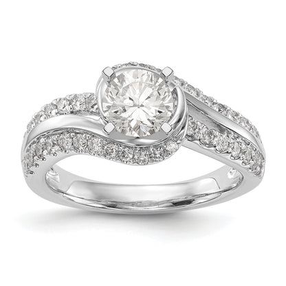 14k White Gold Simulated Diamond Engagement Ring