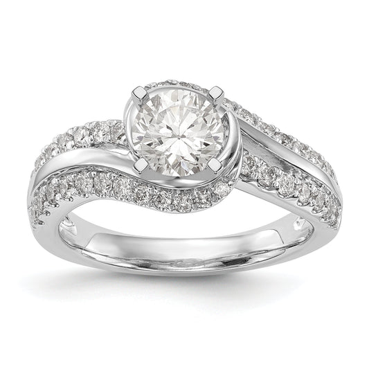14k White Gold Simulated Diamond Engagement Ring