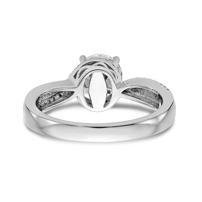 14kw Peg Set Diamond Round CZ By Pass Engagement Ring