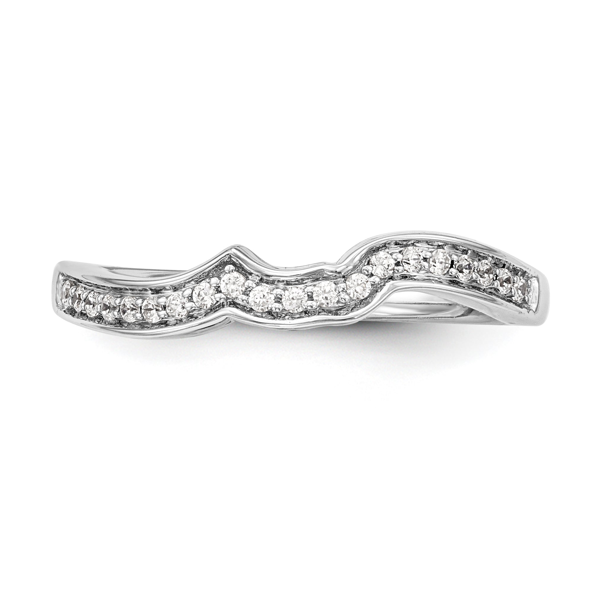 14K White Gold Diamond Wedding Band