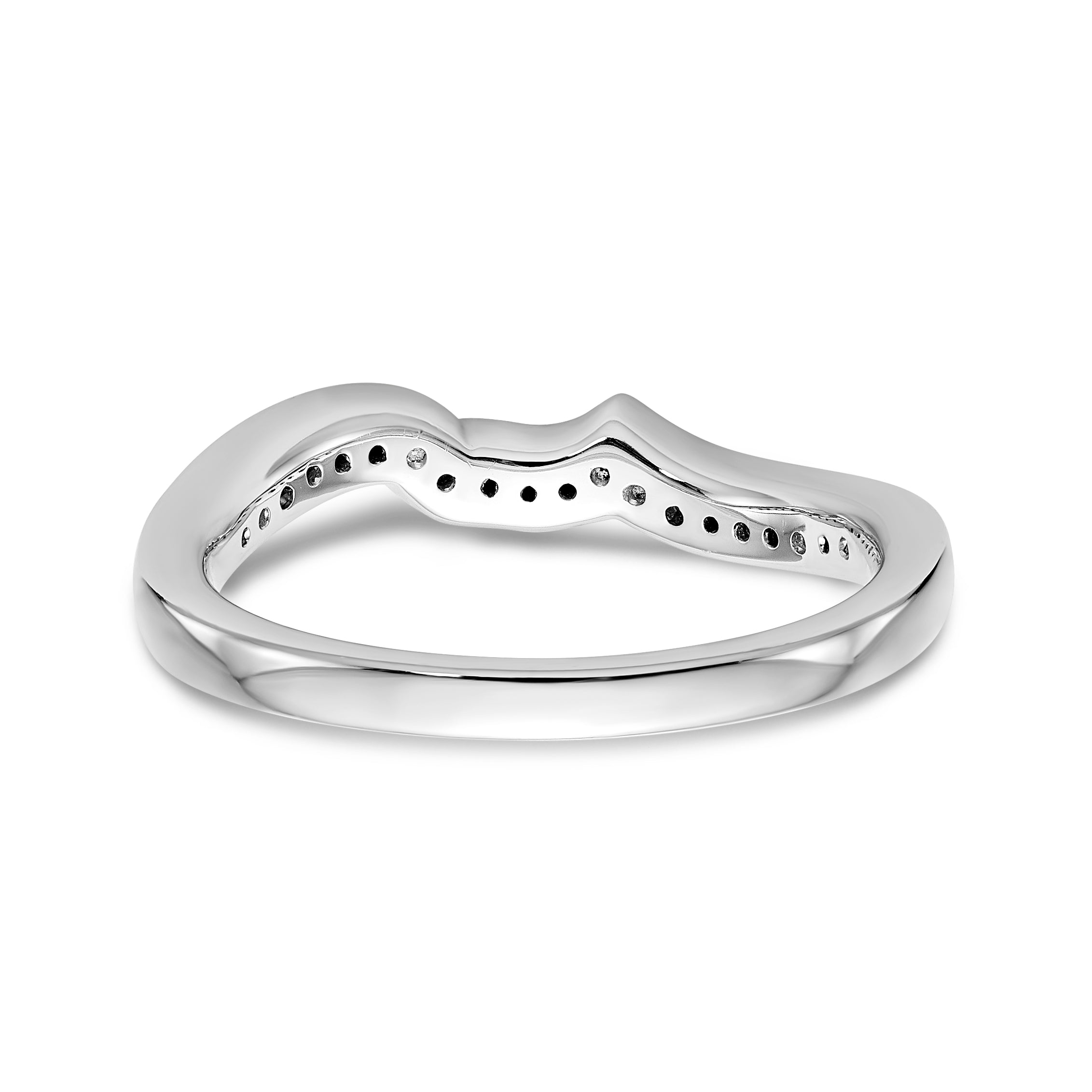14K White Gold Diamond Wedding Band