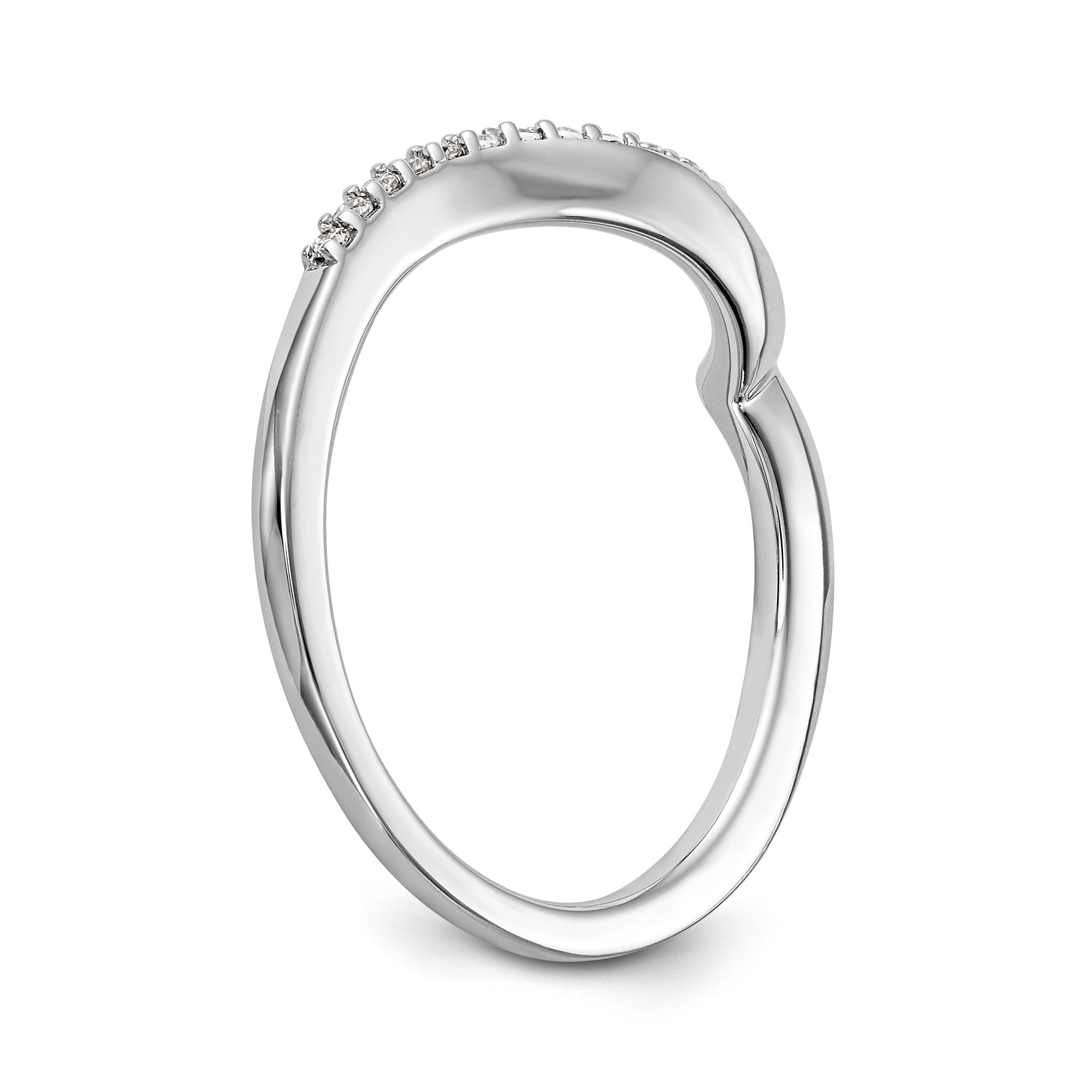 14K White Gold Diamond Wedding Band
