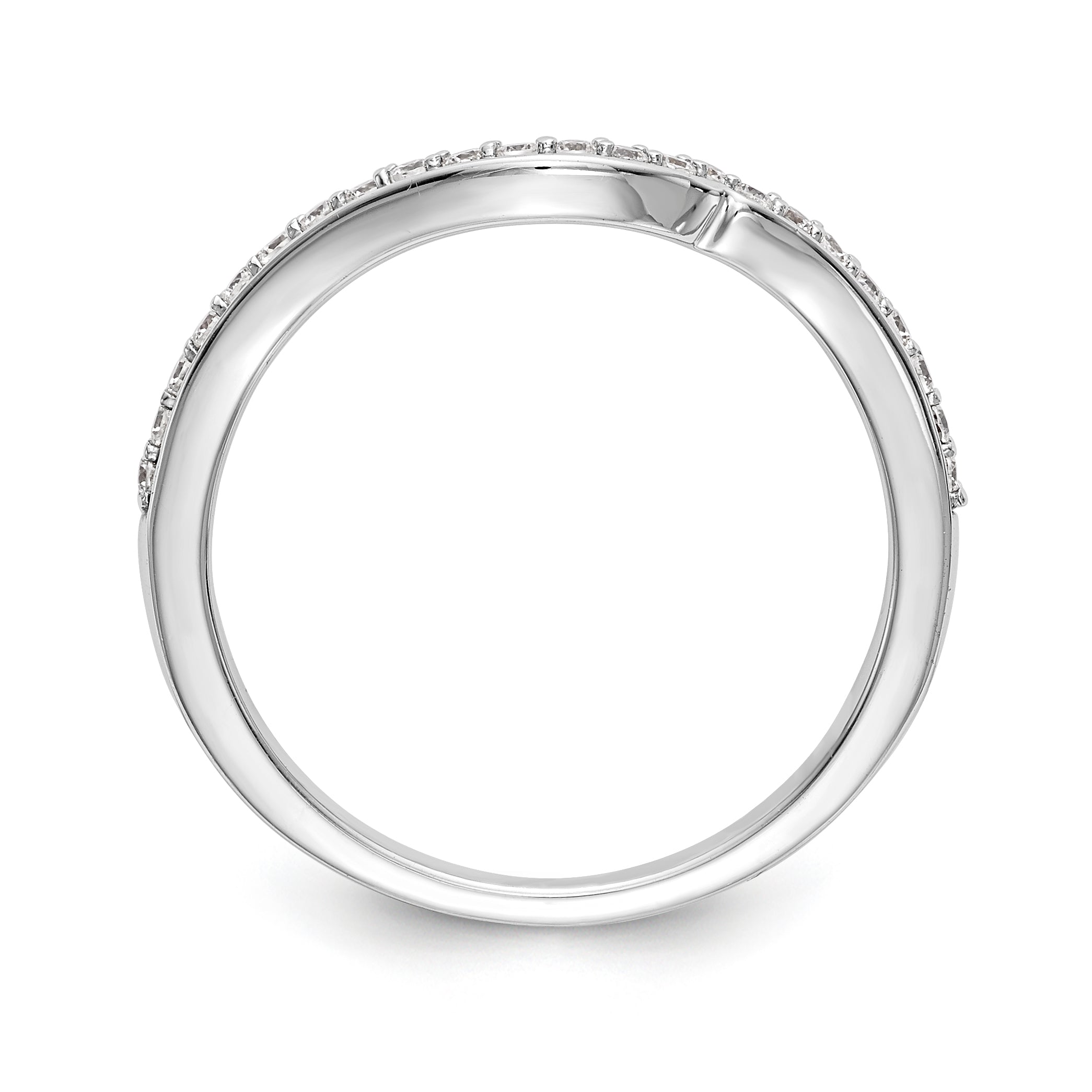 14K White Gold Diamond Wedding Band