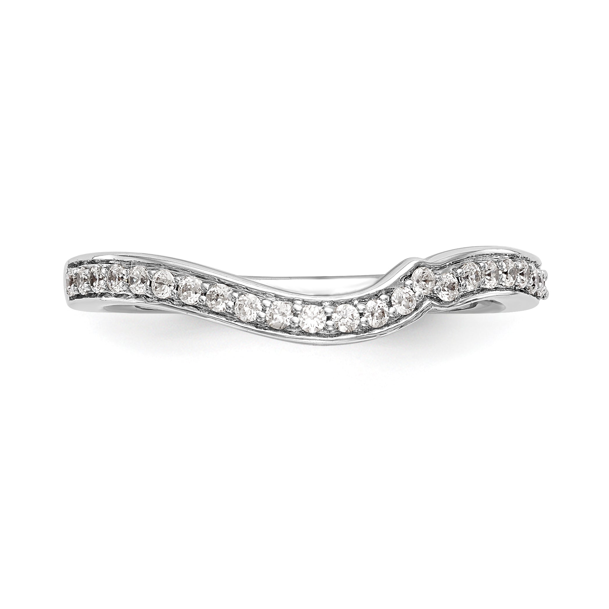 14K White Gold Diamond Wedding Band