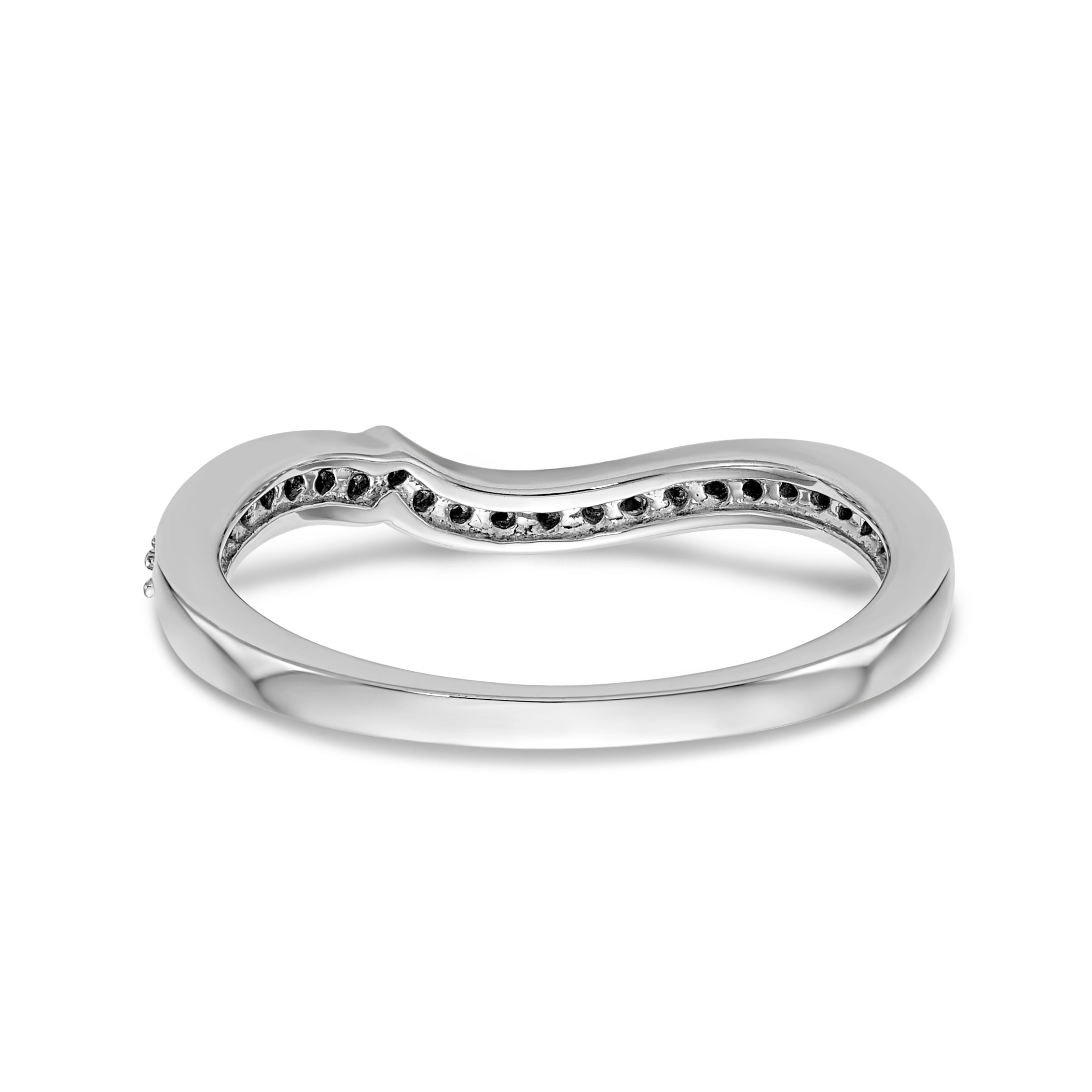 14K White Gold Diamond Wedding Band
