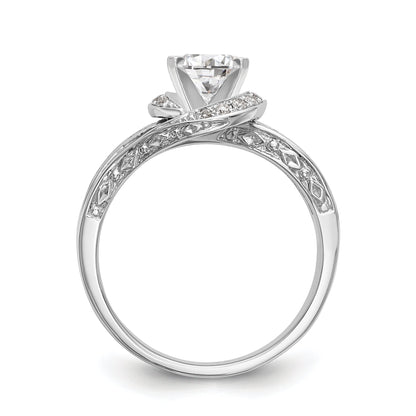 14k White Gold Simulated Diamond Engagement Ring