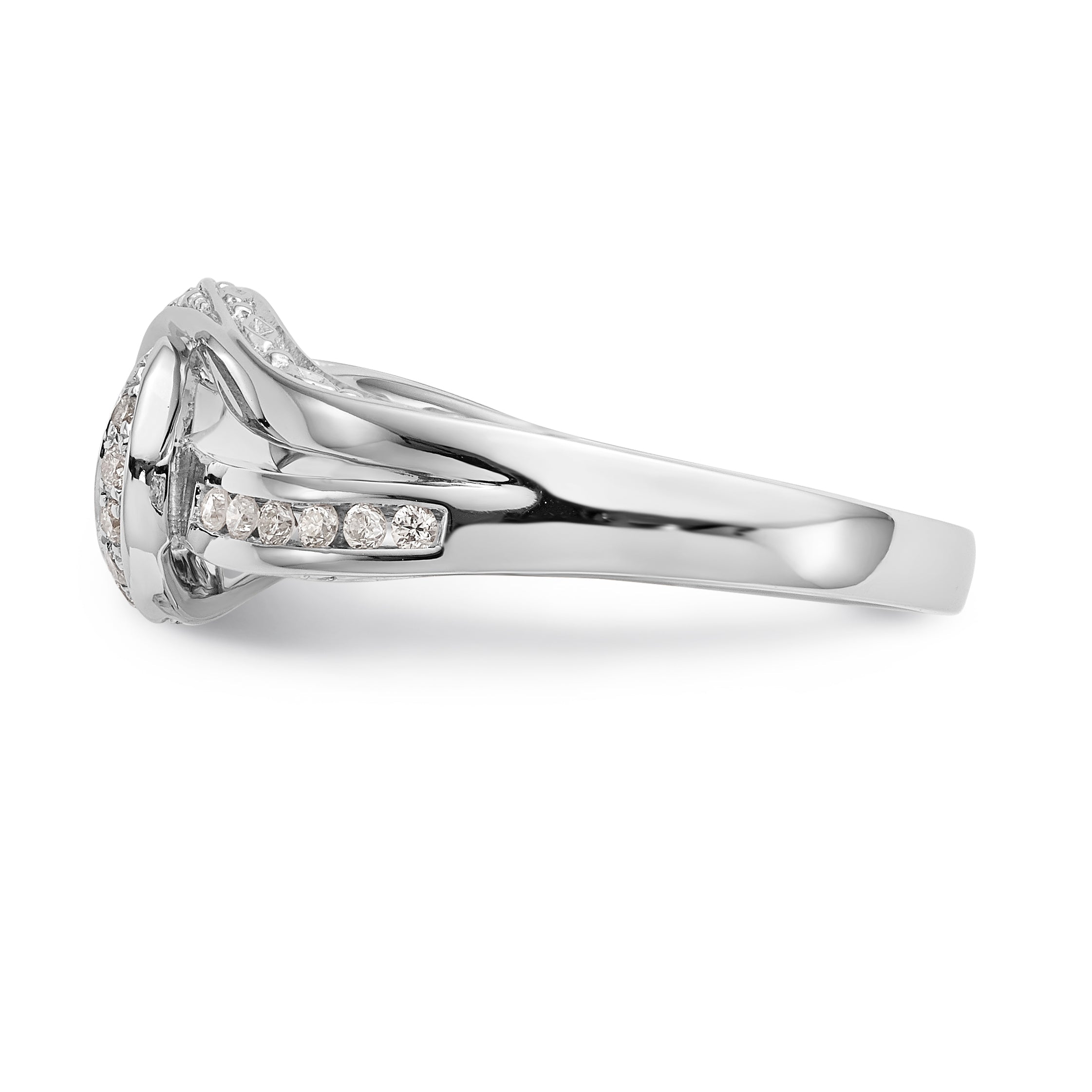 14k White Gold Simulated Diamond Engagement Ring