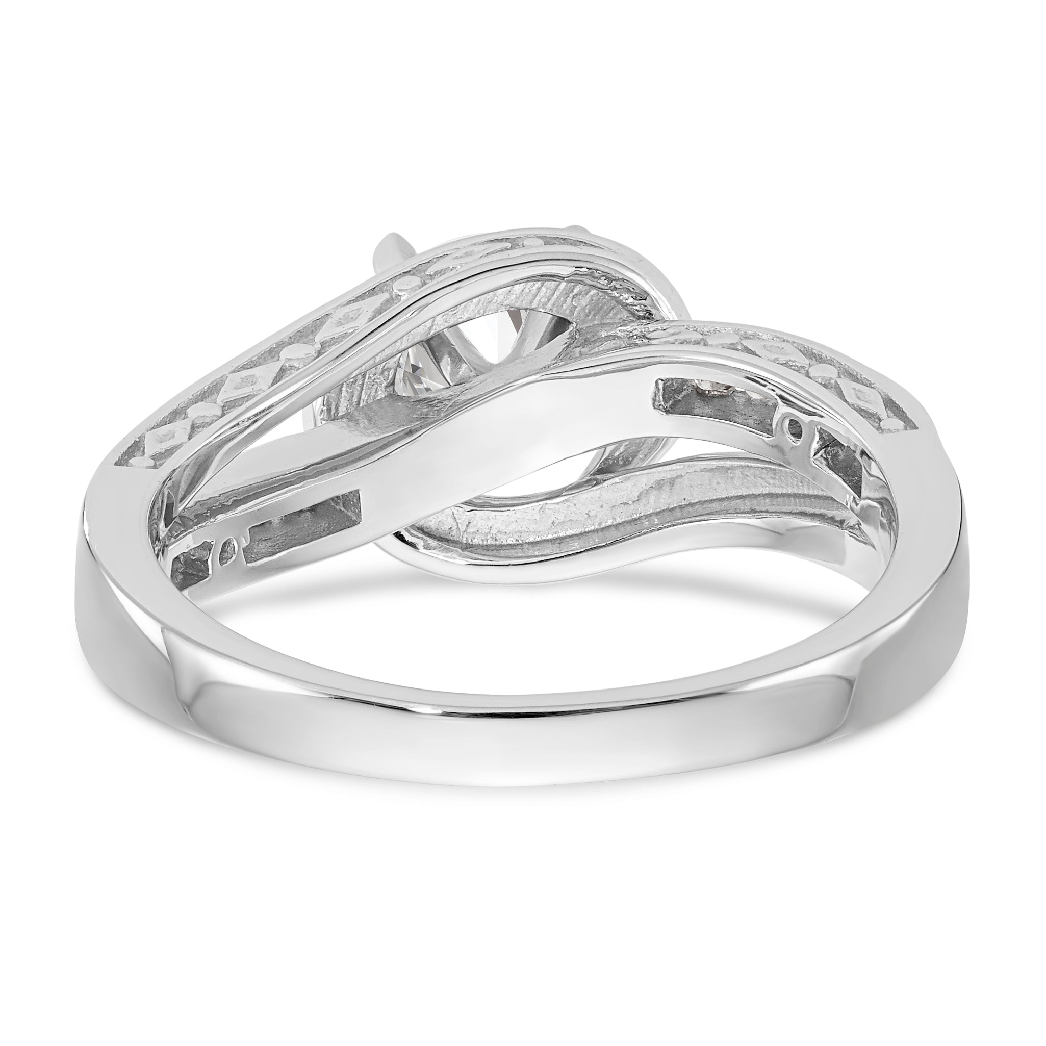 14k White Gold Simulated Diamond Engagement Ring