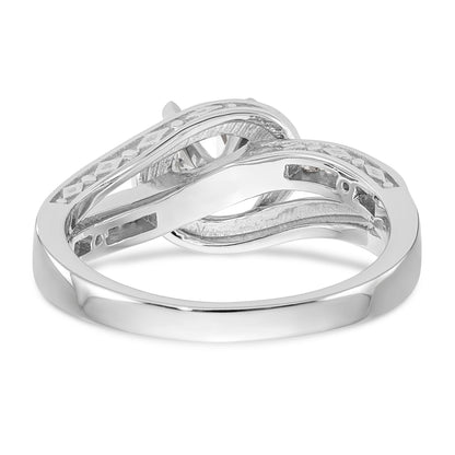 14k White Gold Simulated Diamond Engagement Ring