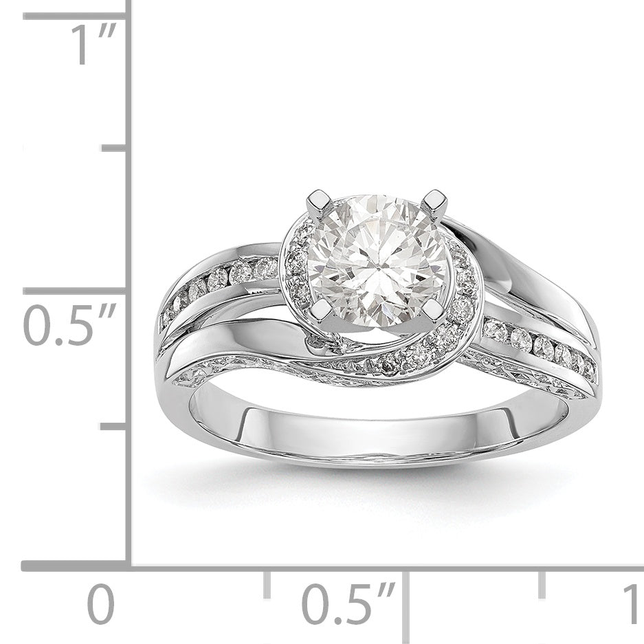 14k White Gold Simulated Diamond Engagement Ring