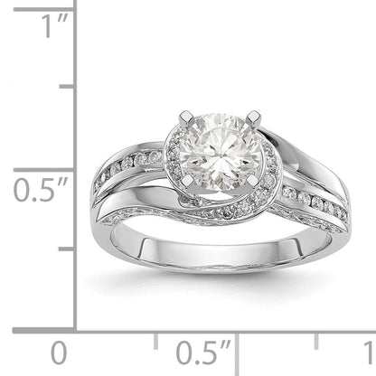 14k White Gold Simulated Diamond Engagement Ring