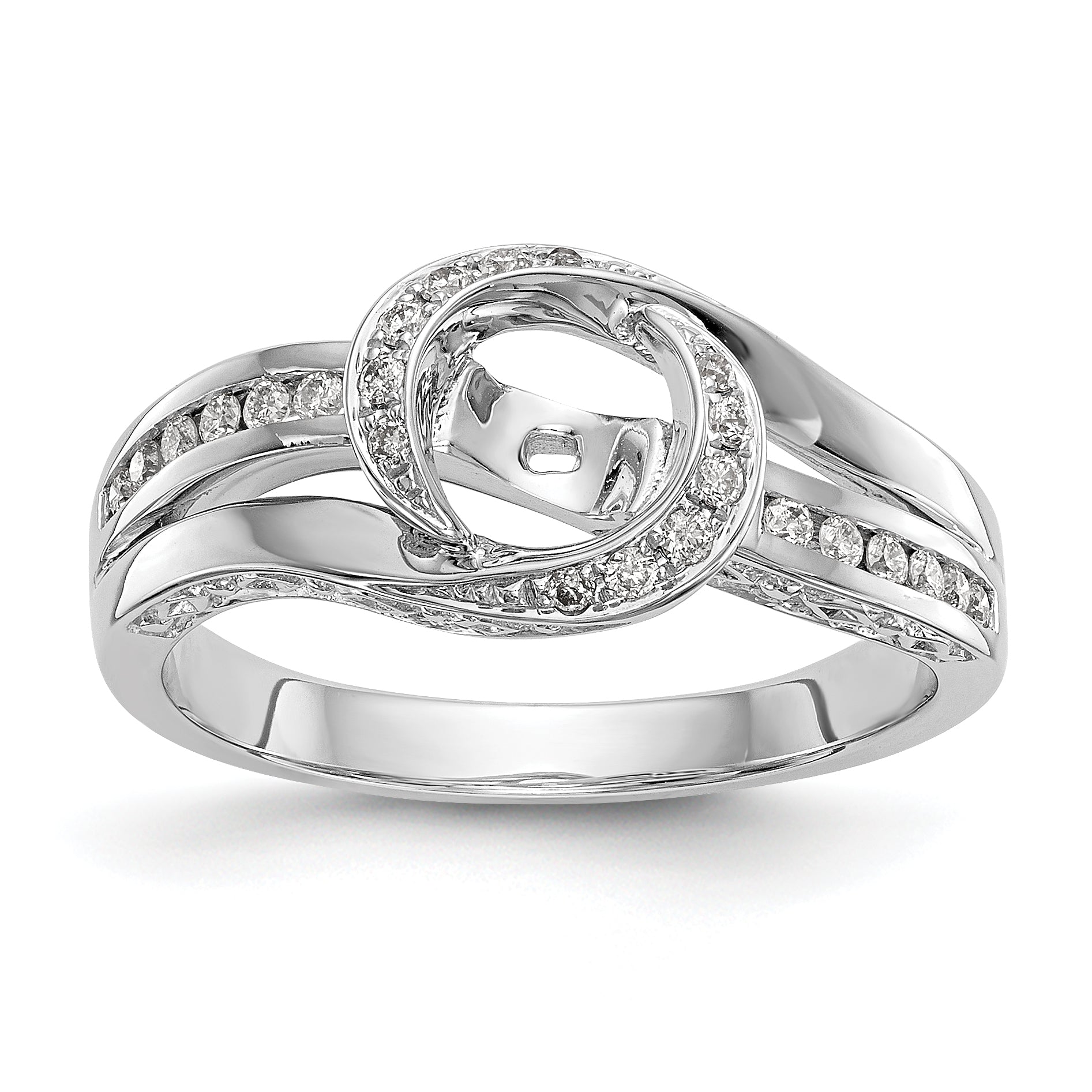14k White Gold Simulated Diamond Engagement Ring