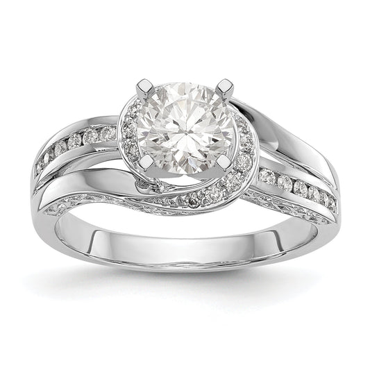 14k White Gold Simulated Diamond Engagement Ring