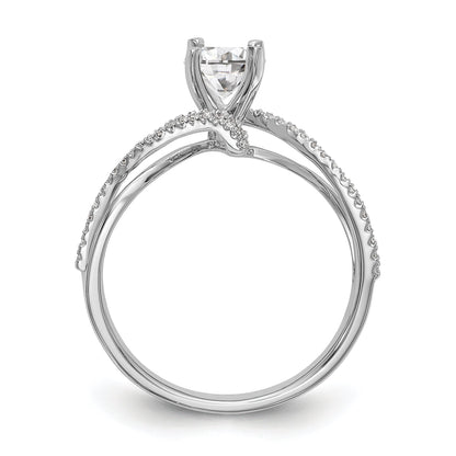 14kw Peg Set Simulated Diamond Engagement Ring