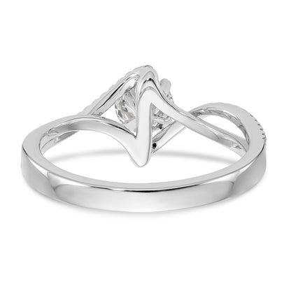 14kw Peg Set Simulated Diamond Engagement Ring