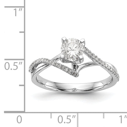 14kw Peg Set Simulated Diamond Engagement Ring