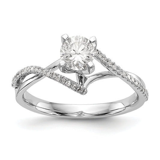14kw Peg Set Simulated Diamond Engagement Ring